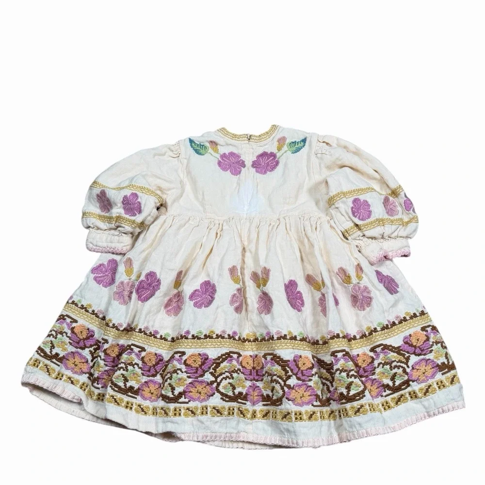 Apolina Kids Mya Dress‎ in String 3-5 Years Floral Embroidered Boho Girls